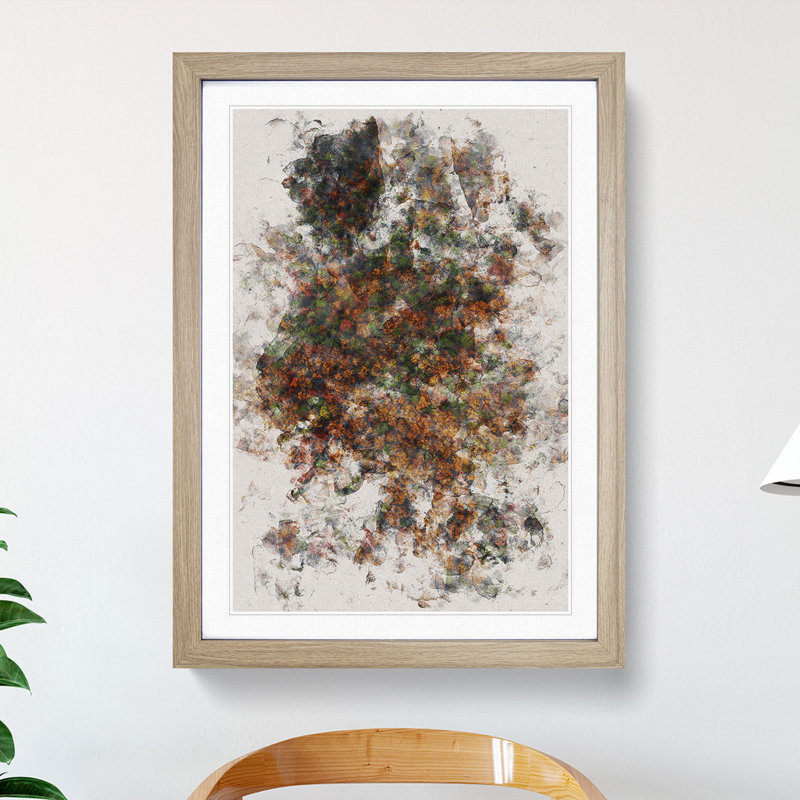 Thousands of Trees Watercolour - Picture Frame Graphic Art, Oak, 48cm H x 36cm W x 2cm D