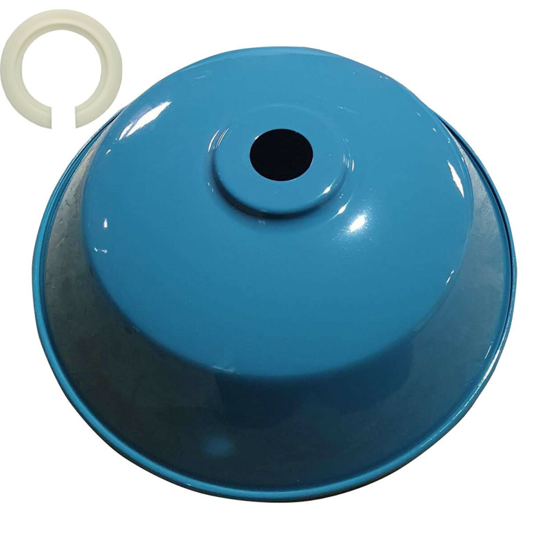 25.4cm H Metal Bowl Lamp Shade ( Screw On ) in Blue