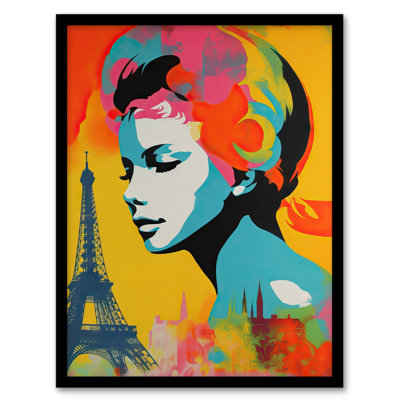 Alaettin I Left My He In Paris Vibrant Retro Woman Portrait - Single Picture Frame Print