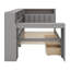 Lit plateforme en bois - tablettes de rangement, tiroirs, station de charge, DEL, bureau et tête de lit tapissier inclus-311509476-311509498
