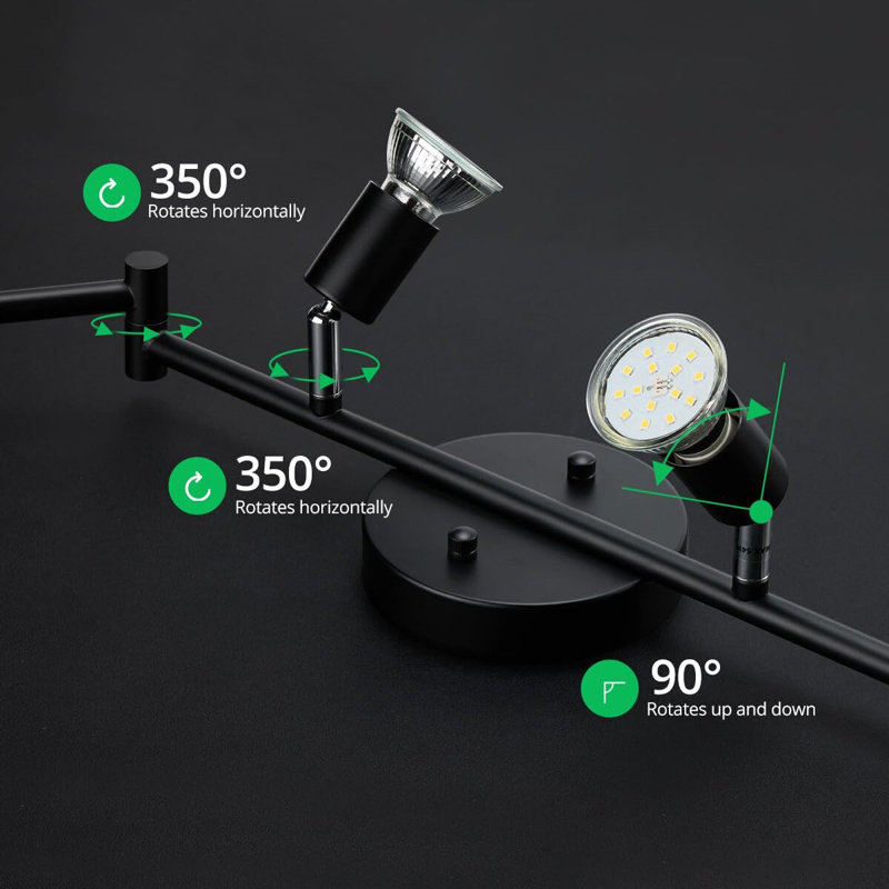 47.2'' 6 -Light Swing Arm Track Track Kit with Adjustable Head