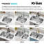 Évier de cuisine en acier inoxydable 60/40 KRAUS-115303335-115303332