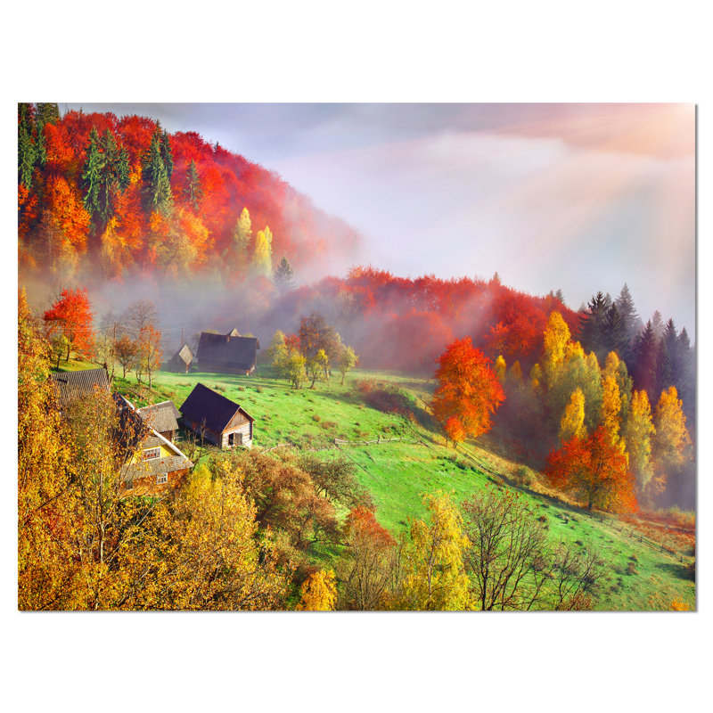 Mountain Village - impression sur toile tendue, H 8 po x l 12 po x P 1 po