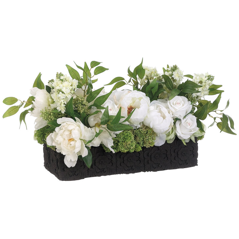 Mélange lilas/rose/pivoine dans un pot à découper