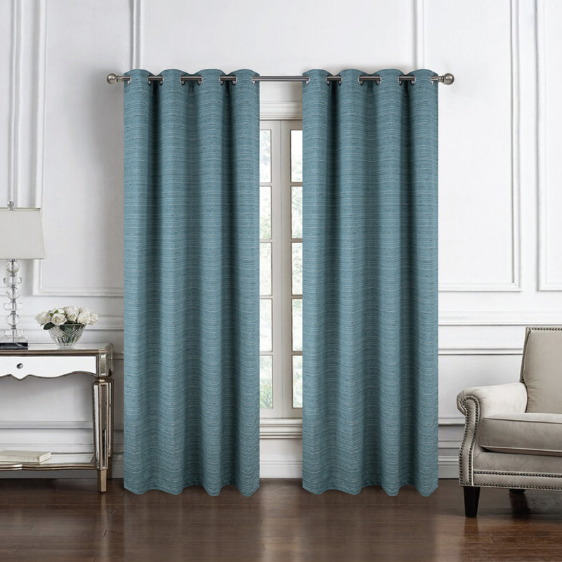 Kensington Textured Woven Privacy Window Curtain, 54" W x 84" L, Wedge