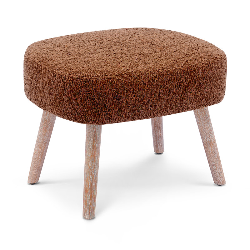Upholstered Ottoman, Rust Orange