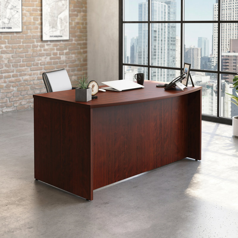Bowfront Executive Desk 60", Red Finish