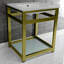 Lavabo console en laiton Kingston avec console en acier et tablette en verre Quadras Kingston-55319620