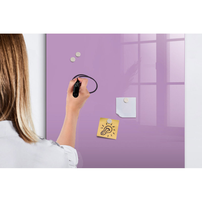 Magnetic Glass Dry Erase Board, Lilac