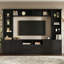 Meuble télé mural de style ferme moderne de 102,3 pouces avec console et étagères réglables, meuble télé intégré avec 4 tiroirs et placards latéraux pour téléviseurs jusqu'à 70 pouces.-271727516