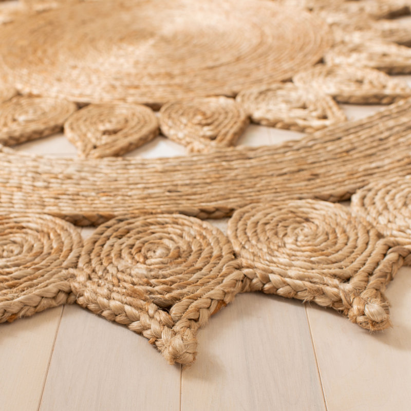 Iara Natural Fiber Hand Woven Jute Solid Color Rug, Round 10'