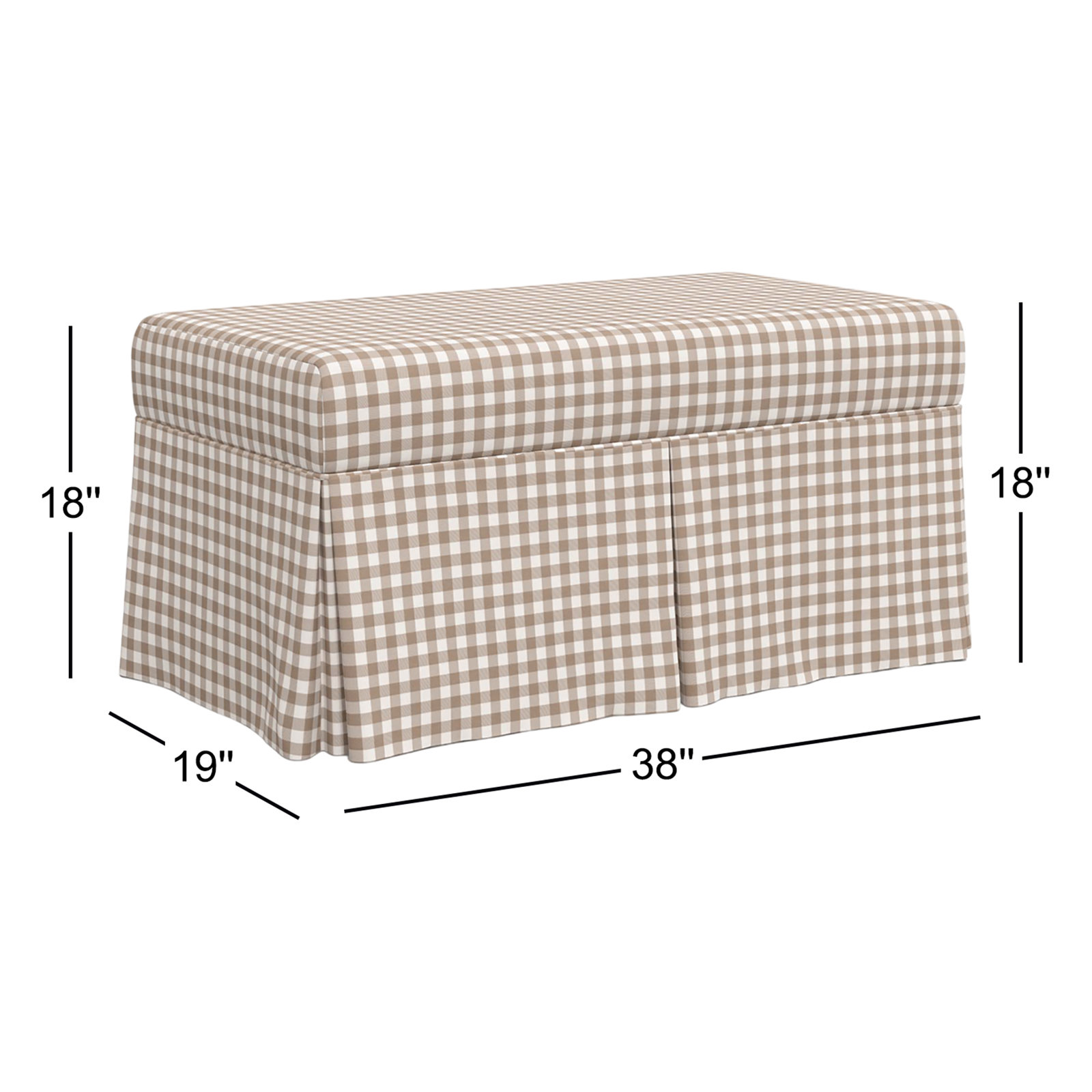 Chaplin Storage Bench, Classic Gingham Tan