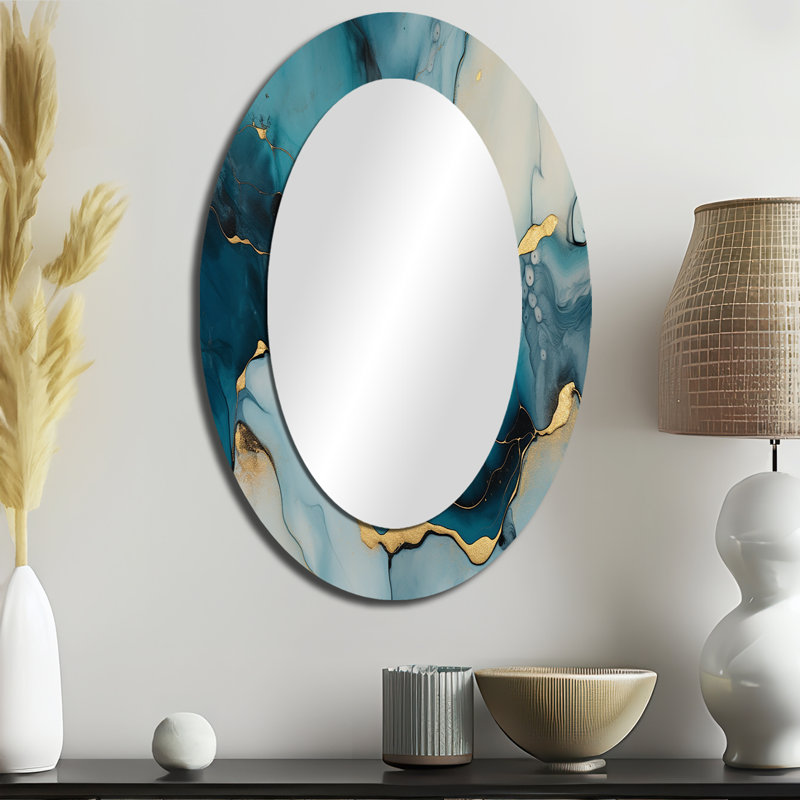 Makhi - Miroir abstrait en métal, 36 po x 24 po