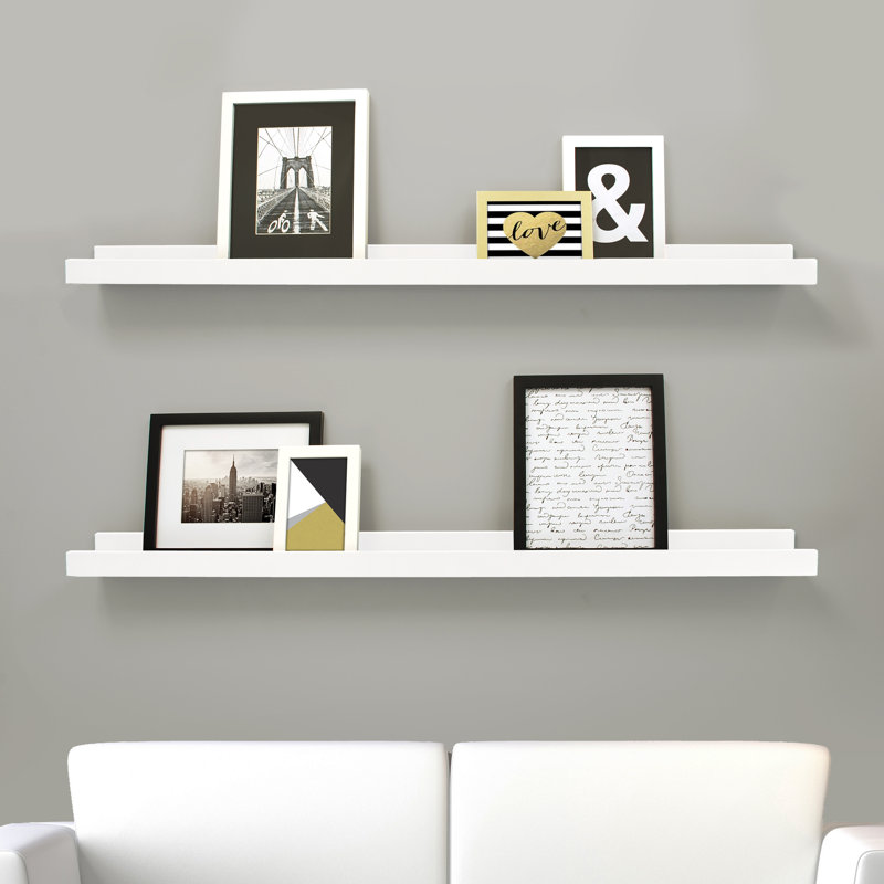 Deux tablettes flottantes Kaylen, Blanc