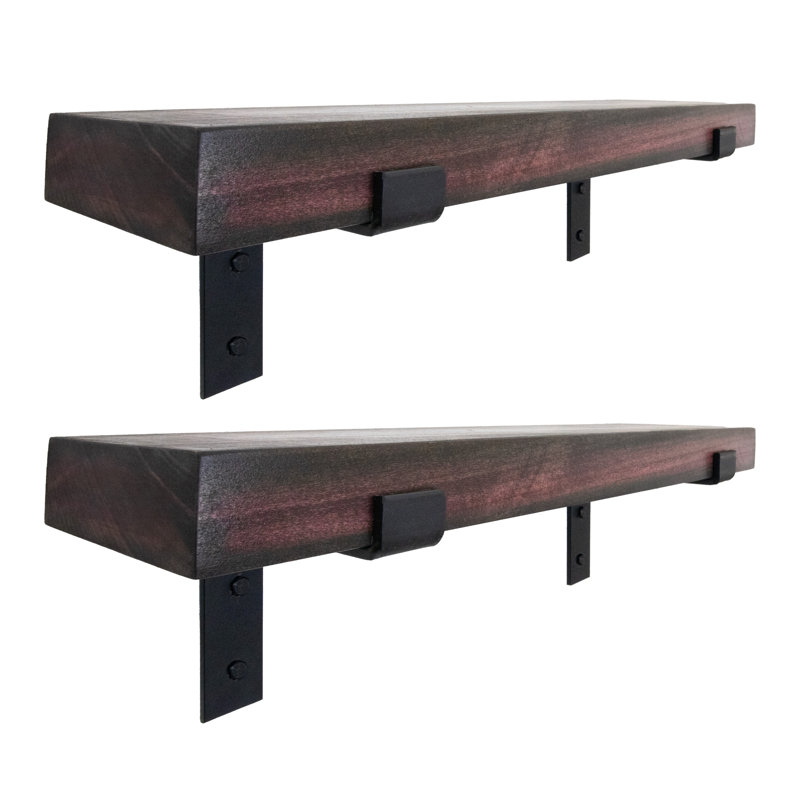 Ensemble de 2 tablettes en bois de peuplier massif Emerald Lee, H 2 po x l 24 po x P 6 po