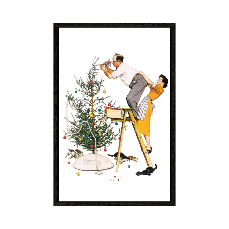 Norman Rockwell - Print on Canvas, Black Framed, 101.6 cm H x 66.04 cm W