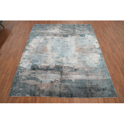 Tapis à motif abstrait délavé à la main 8 x 10