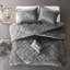 Édredon simple / simple TG en velours gris - Design luxueux avec coussin décoratif et taie décorative inclus-120469657-120469655