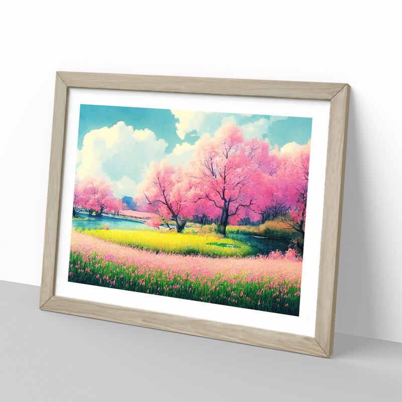 Spring Forest Watercolour Vol.7 - Framed Print, Oak