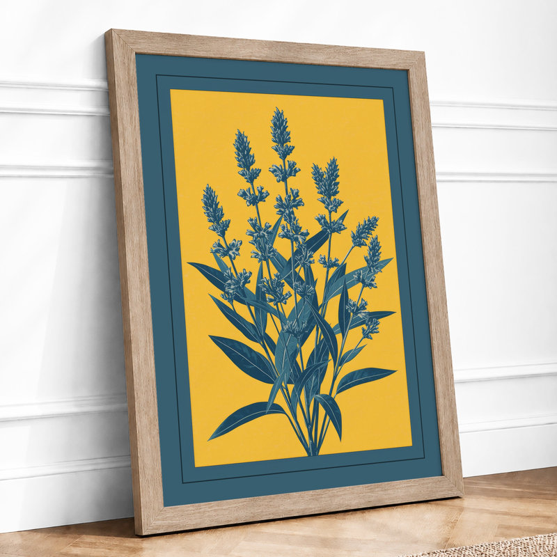 Flowering Spikes Botanical - Framed Print, A2 - 59.4 x 42.0 cm, Oak
