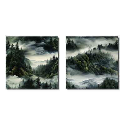 Callicoat - ensemble de 2 collages carrés forêt