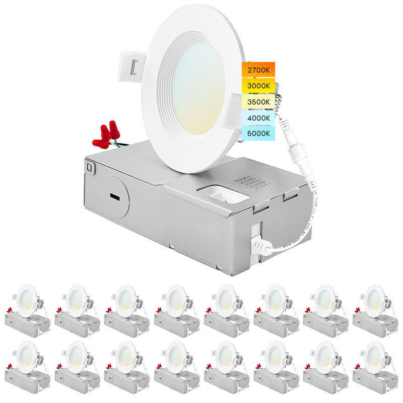 3'' Selectable Color Temperature 6 Watt Dimmable Air-Tight IC Rated LED Canless Recessed Lighting Kit