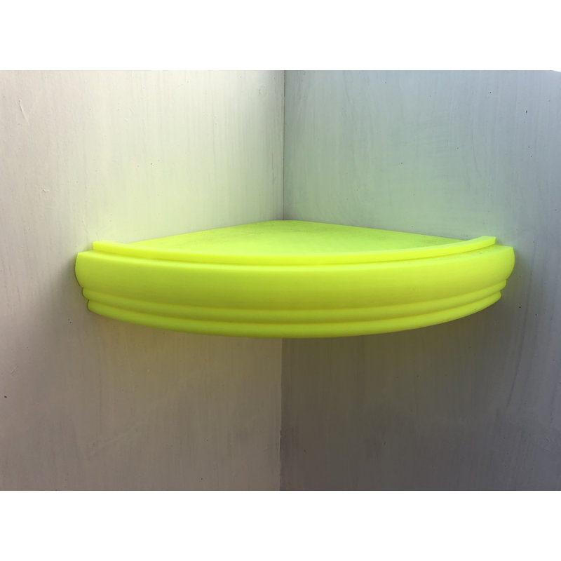 Fordland Triangle Plastic / Acrylic Corner Shelf, Yellow, 3.5cm H x 20cm W x 20cm D