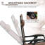 Ensemble de 2 chaises berçantes d'extérieur sans gravité, fauteuil inclinable pliable avec coussin et porte-gobelet, brun