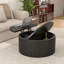 Table basse à plateau relevable avec rangement, tables basses rondes pour le salon, table basse cannelée de style campagnard 34,6 po, table centrale en bois avec grand compartiment de rangement Hiddern (noir)