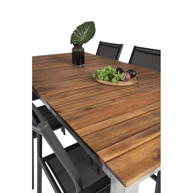 Stutz 6 - Person Acacia Rectangular Solid Wood Patio Dining Set