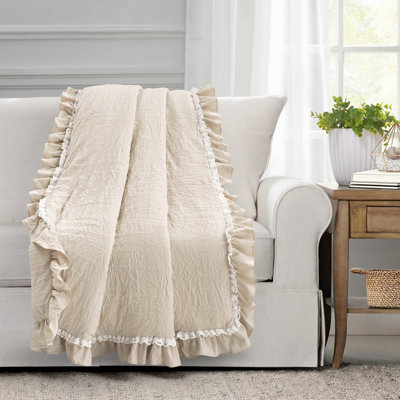 Jeté en dentelle Ella Shabby Elegance Ruffle