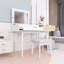 Classic Wood Makeup Vanity Set With Flip-Top Mirror