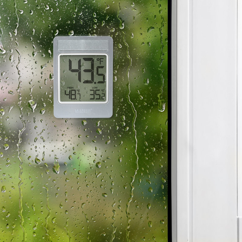 Battery Operated Digital Window Thermometer with Daily Records