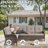 Serita Trym 9-Person Outdoor PE Wicker Patio Sectional Outdoor Conversation Set With Cushions-1503700377