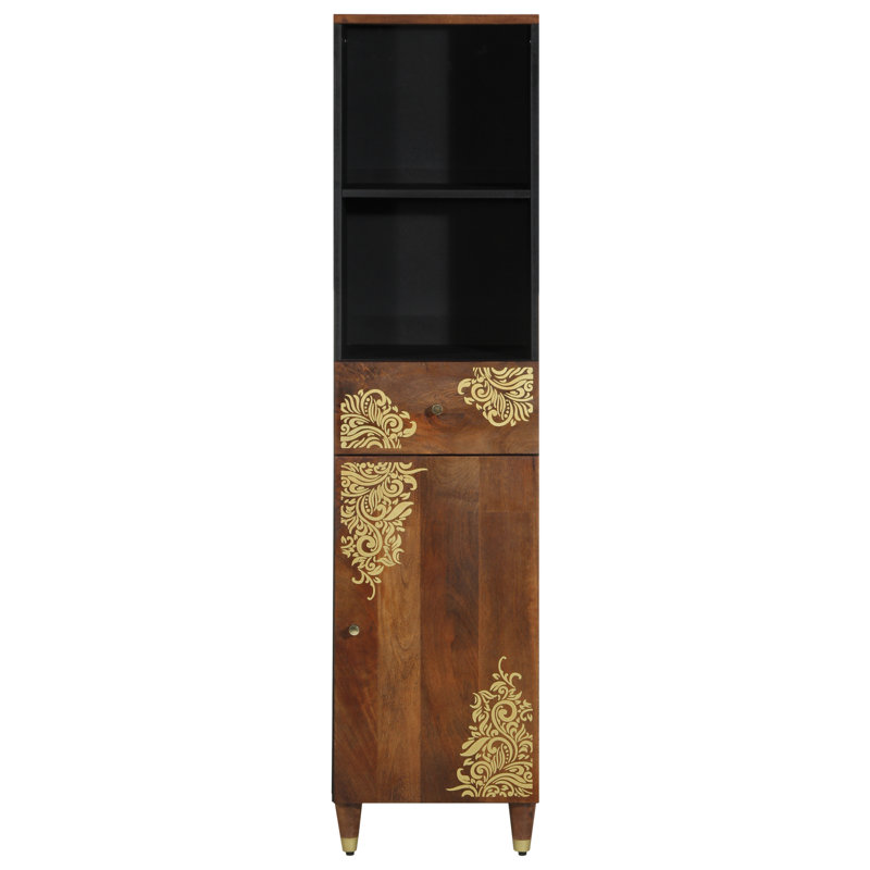 Armoire de salle de bain vidaXL brun miel 14,96 po x 12,99 po x 62,99 po