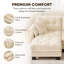 Canapé en chenille avec 4 coussins et garniture pompon avec repose-pieds Chenille-129380426
