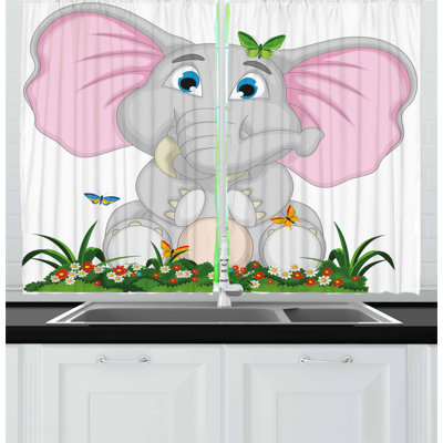 Animal Print Pointed Kitchen Curtain