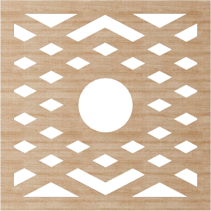 Médaillon de plafond à chevrons, H 36 po x l 36 po x P 0,38 po, Aulne