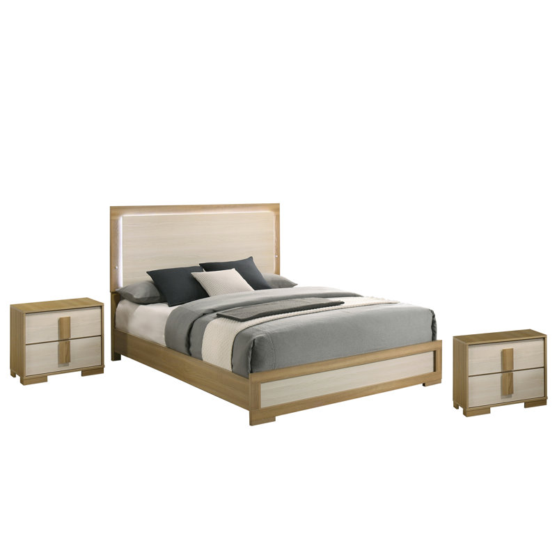 Ensemble de chambre à coucher moderne avec tête de lit Hodnett, Très grand