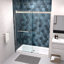 Porte de douche à dérivation, porte coulissante, avec verre trempé 5/16 po et finition chrome poli 6074