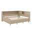 Structure de lit de jour double en bois avec tablettes de rangement et 3 tiroirs-753731223