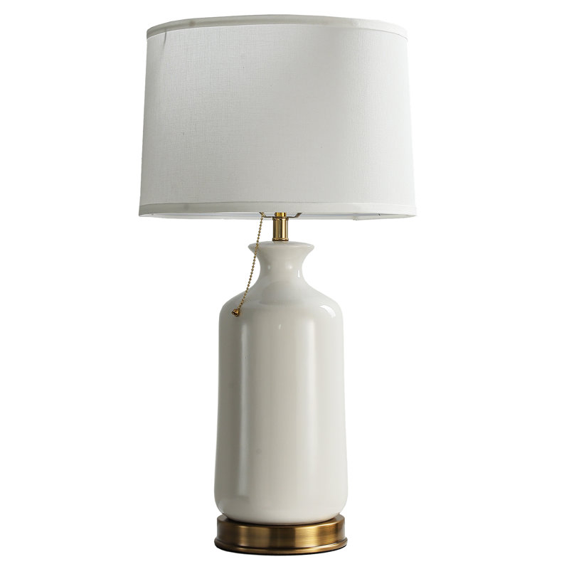 Aalayna Ceramic Table Lamp with Brass Base,Single Table Lamp For Living Room/bedroom