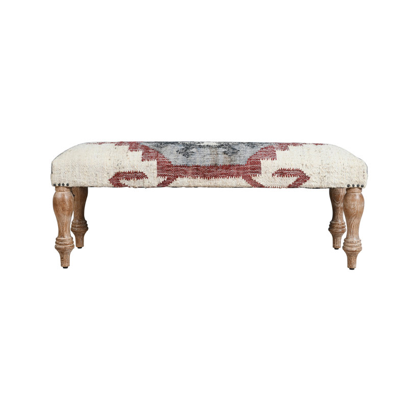 Banc de hall d'entrée rembourré en jute naturel Classic Southwestern