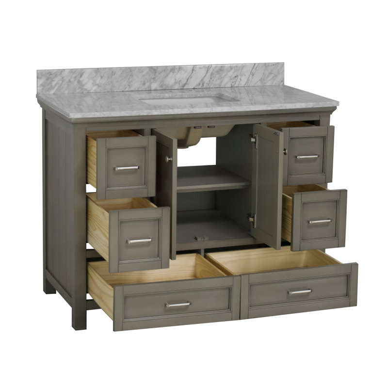 Ensemble de meuble-lavabo simple 48 po Maven, Gris patiné