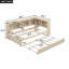 Lit de jour simple avec lit gigogne, armoires de rangement et ports USB-1078183062