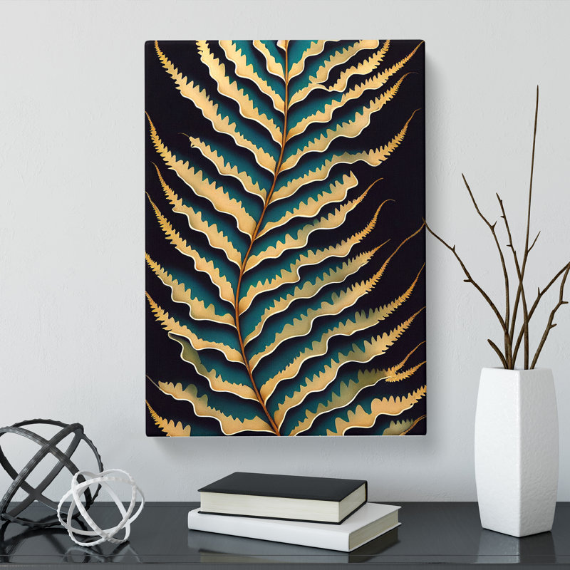Bilbania Fern Leaf Digital - Wrapped Canvas, 76cm H x 50cm W x 3cm D
