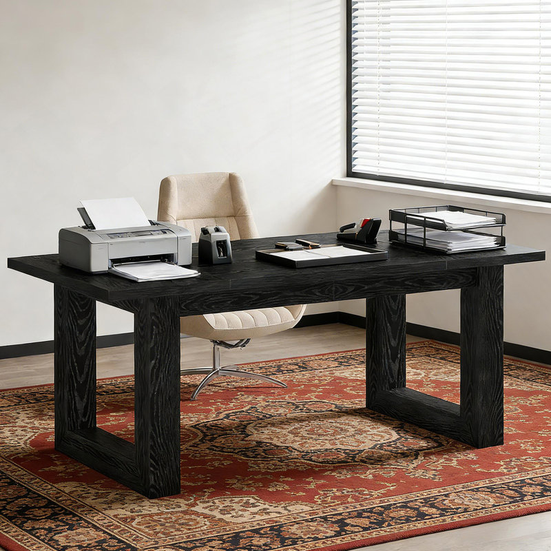 Table de travail en bois, bureau de direction, bureau d'ordinateur, bureau, Noir