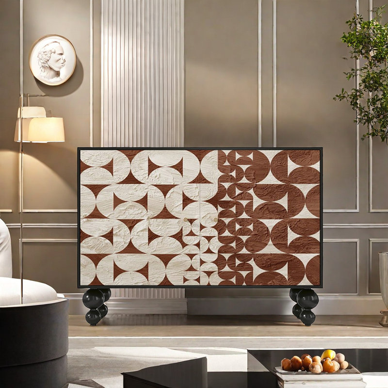 Armoire d'appoint moderne en bois massif, Noir