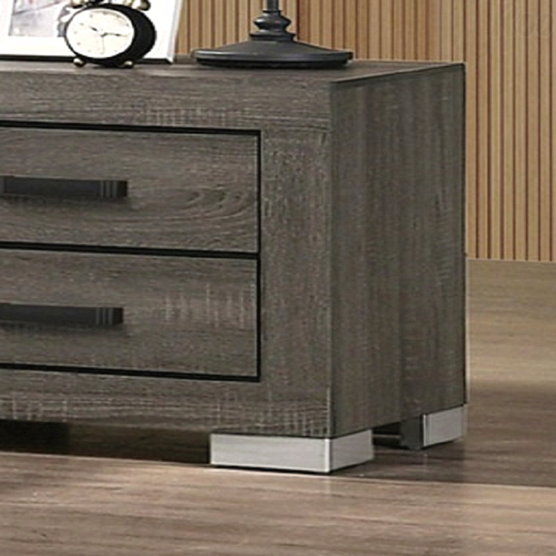 Table de chevet avec tiroirs gris