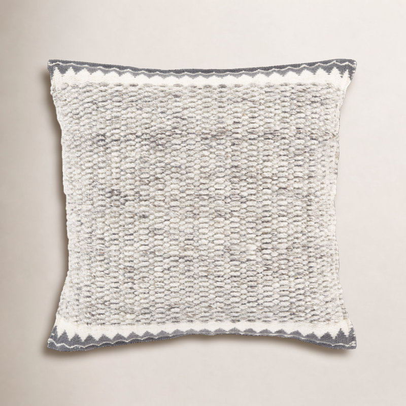 Reni Wool Blend Reversible Throw Pillow, 22"H x 22"W, Polyester/Polyfill